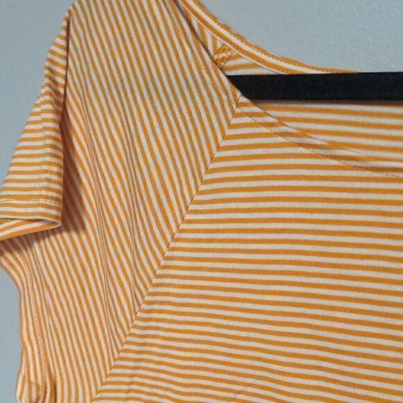 Loft Outlet Orange and White Short Sleeve Shirt - Picture 2 of 5